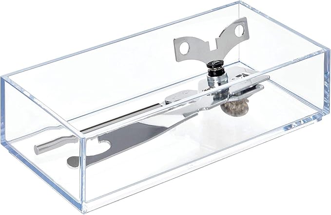 IDesign Decorative Countertop Vanity Tray Organizer for Bathroom, Bedroom, Closet, Entryway, The Clarity Collection â 4â x 8â x 2â, Clear, Small