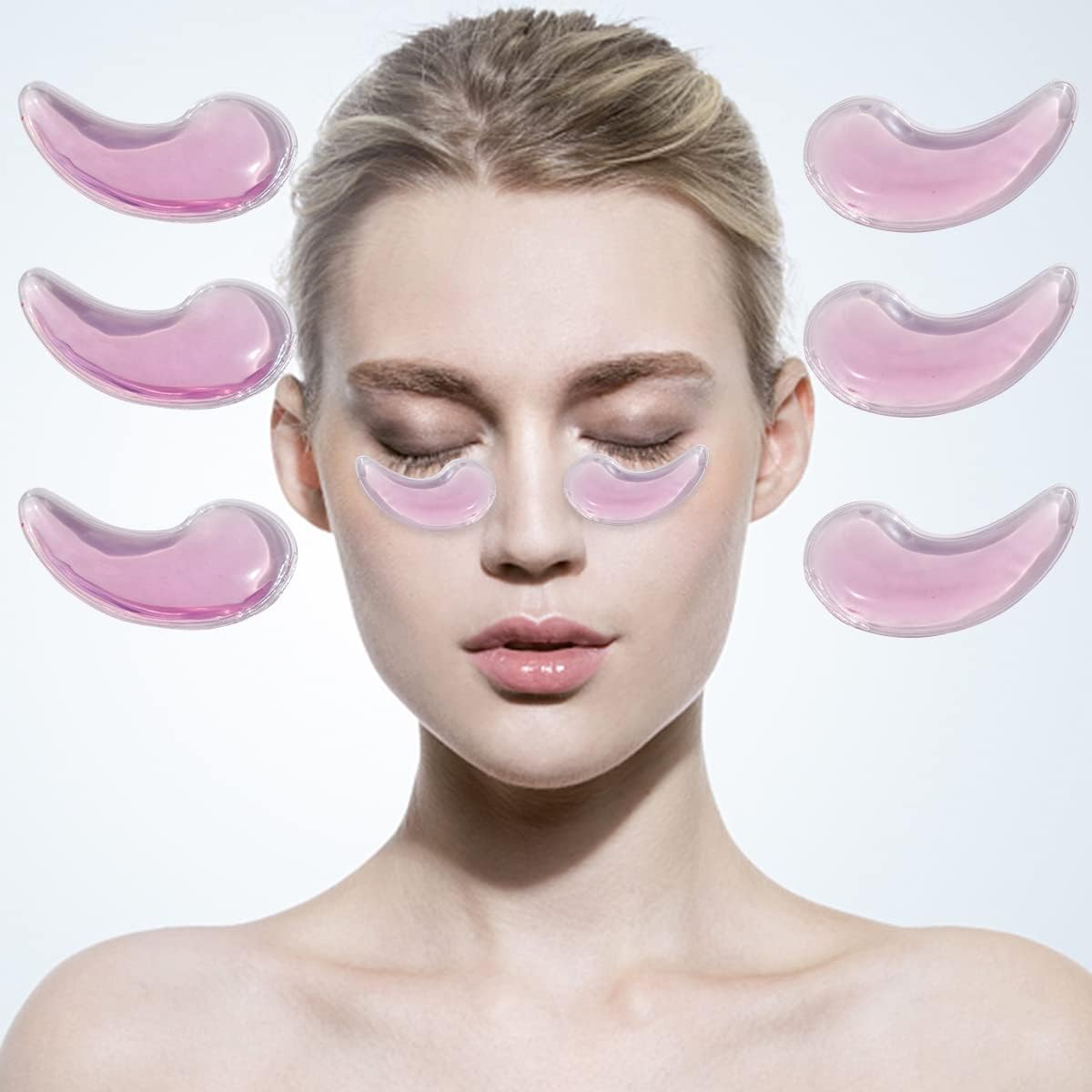 Eye Pad, Gel Eye Pad, Cooling Eye Pads, Gel Eye Mask,Gel Ice Pack, Cooling Ice Eye Masks, Hot Cold Eye Mask, Eye Ice Pack, Gel Eye Mask for Puffy Eyes, Migraine, Puffiness(6 pcs)