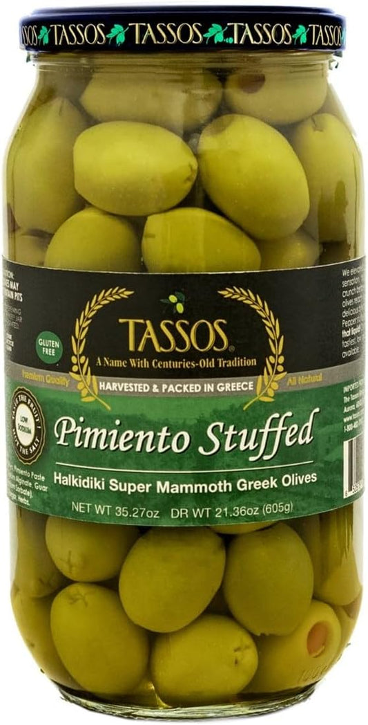 Tassos Pimiento Stuffed Mammoth Olives 35.27 Oz