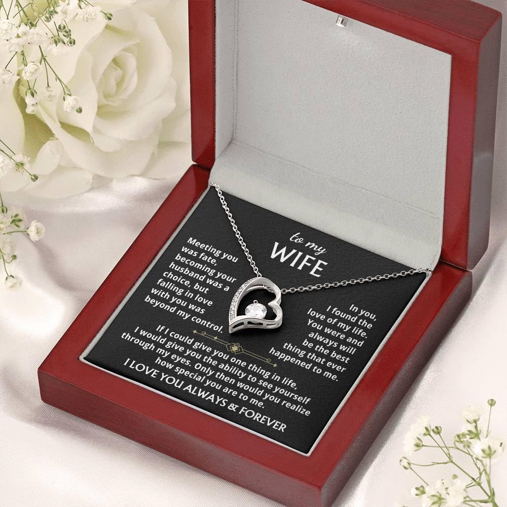 Momavo Husband's Love Necklace, Eternal Gift in Luxury Box, LED Light, 14k White Gold Finish for Christmas, Birthday, Valentine's Day