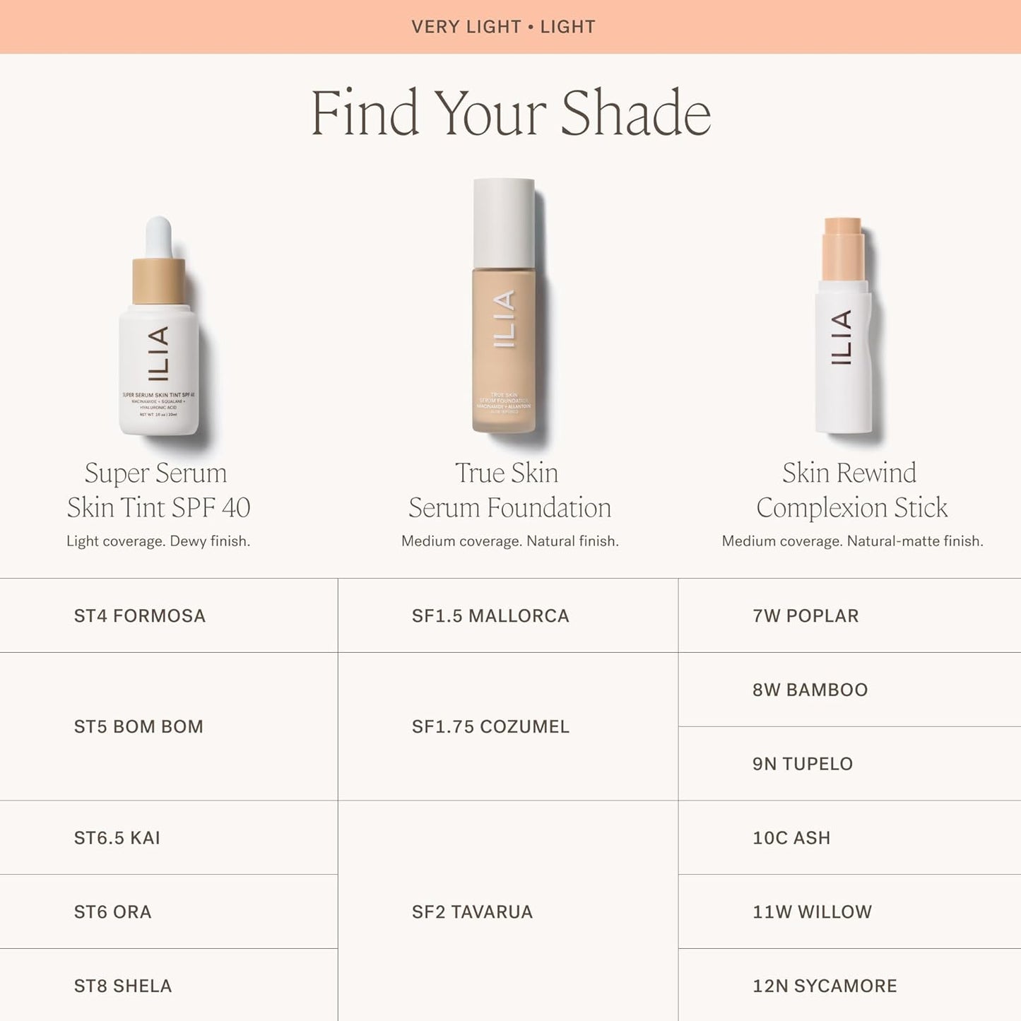 ILIA - Skin Rewind Complexion Stick - Foundation + Concealer + Skincare | Non-Toxic, Vegan, Cruelty-Free, Clean Makeup (7W - Poplar, 0.35 oz | 10 g)