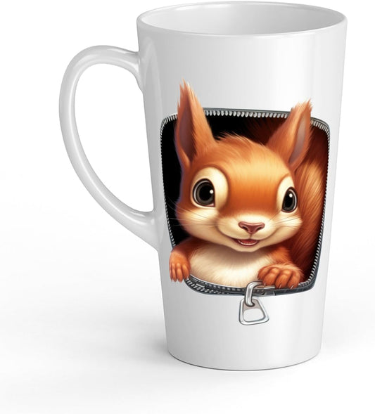 Baby Squirrel Mug for Kids in White Ceramic - Large 483 ml, Perfect for Hot Chocolate or Milk, Fun and Easy to Use