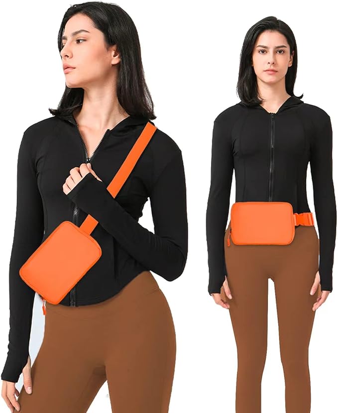 Belt bag Fanny pack crossbody bags for women Everywhere belt bag (Orange)