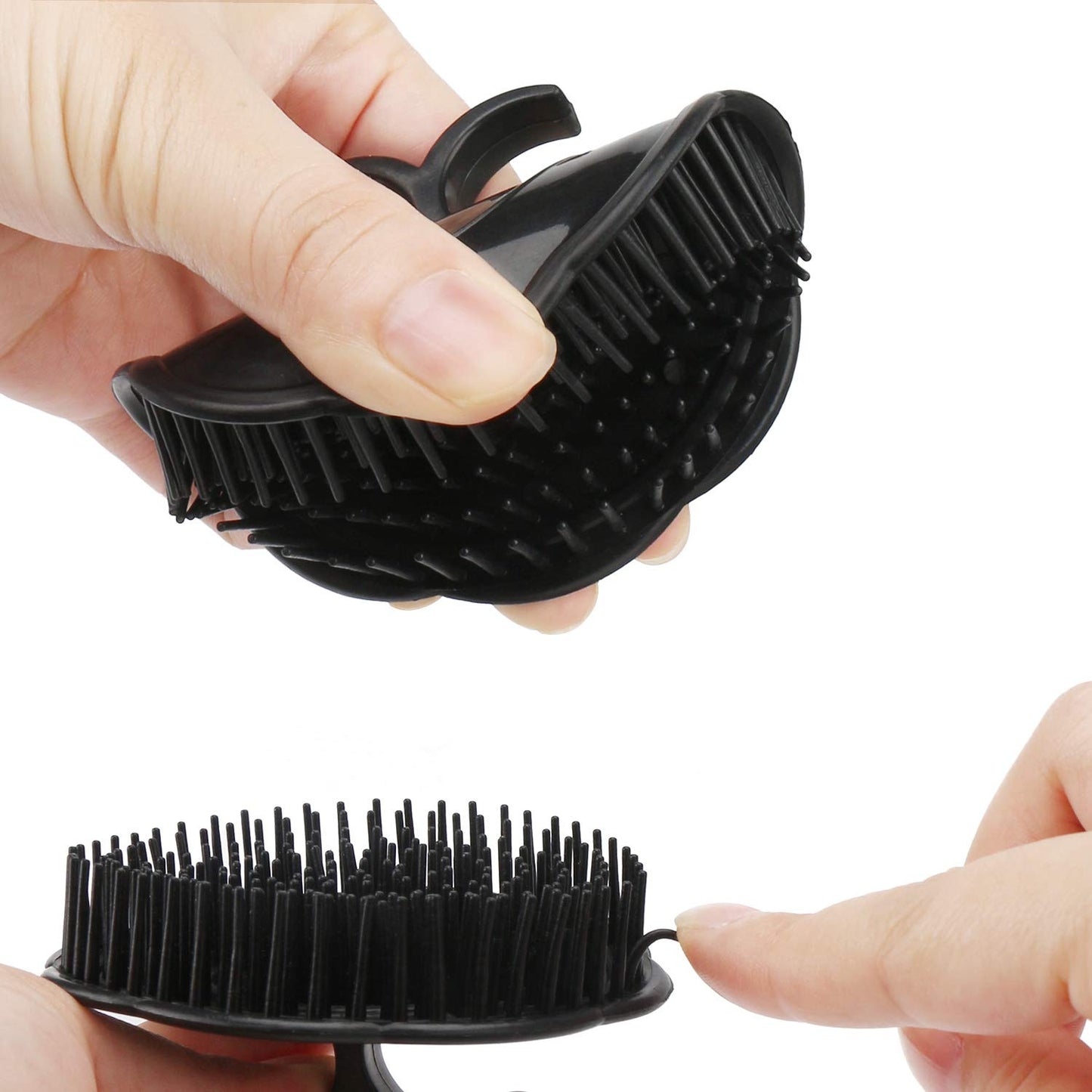Segbeauty Mens Shampoo Brush, 4pcs Scalp Massage Brushes, Massage Hair Brush Floriated Shower Comb for Deep Cleaning Hair Men's Hand Brush Plastic Growth Beard Brush Pet Grooming Round Palm Brush