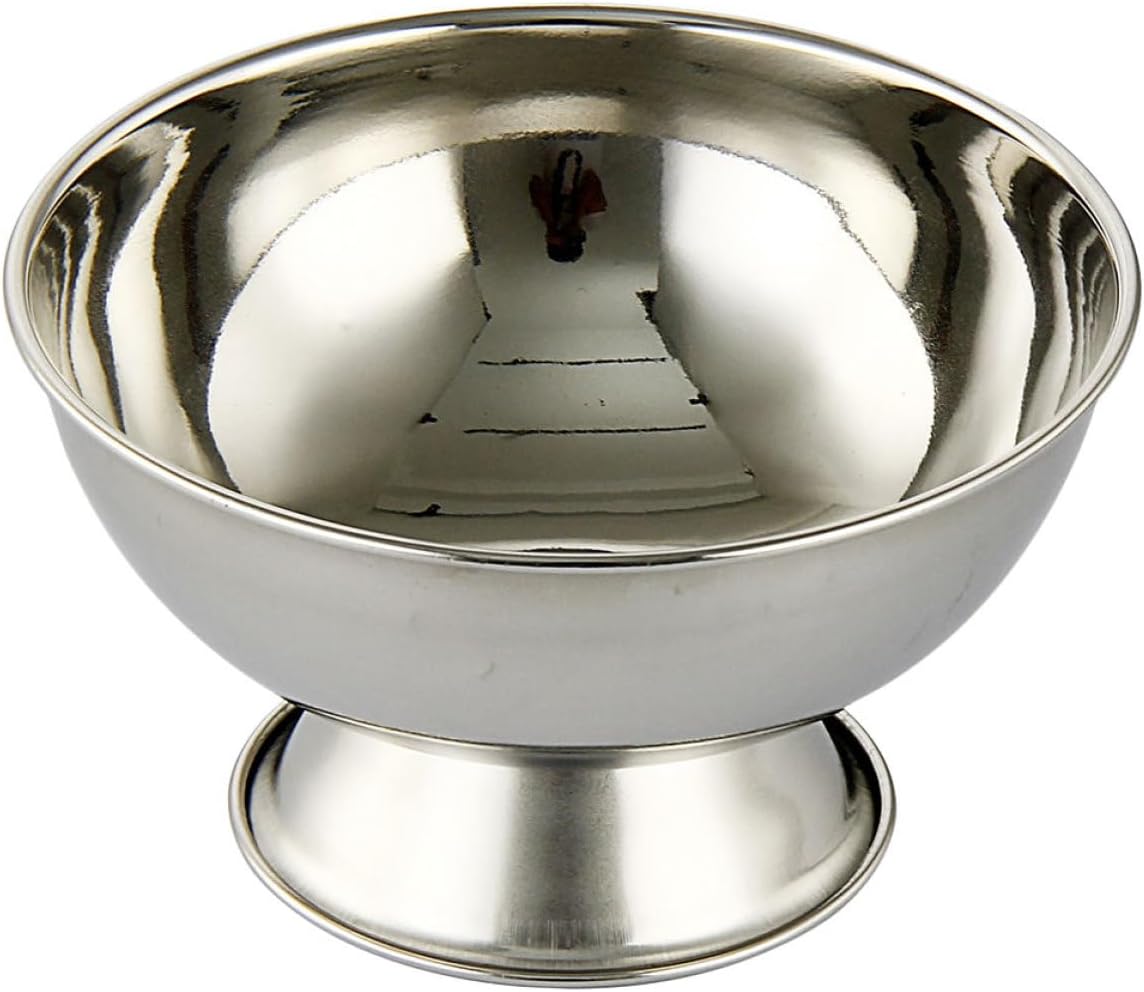 Healifty Stainless Steel Large Shaving Bowl with High Foot 11cm Metal Shaving Soap Cup Grooming