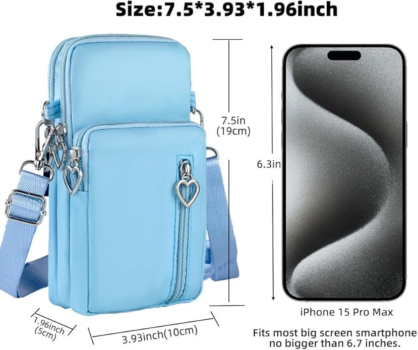 JANKS Small Crossbody Bag for Women - Mini Phone Purses with Crossbody Strap and Wallet - Nylon Arm Bag