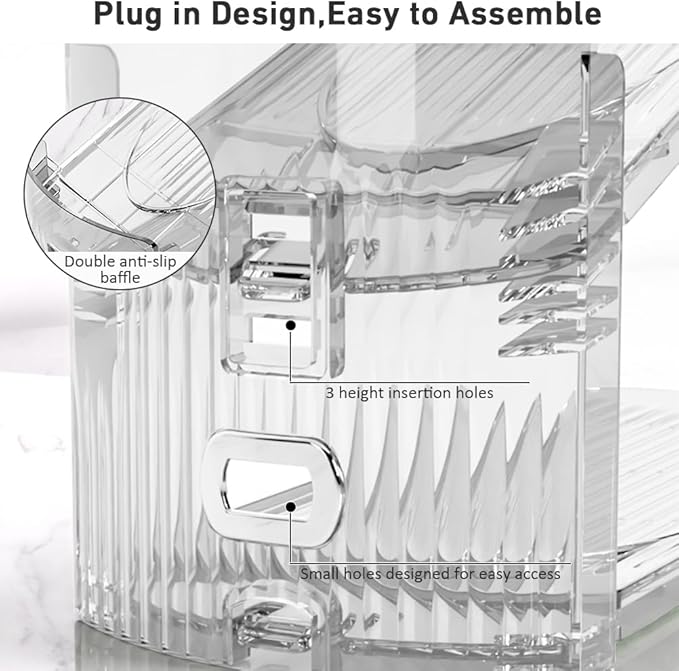 12 Pack Clear Shoe Slots Organizer - Adjustable Height 3.7''to 7.7'' Shoe stackers for a pair of shoes ,Shoe rack storage shoe space saver 50%,Easy to assemble shoe hold shoe organizer for cloest