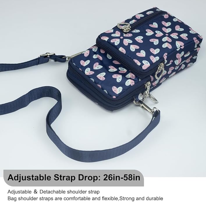 JANKS Small Crossbody Bag for Women - Mini Phone Purses with Crossbody Strap and Wallet - Nylon Arm Bag