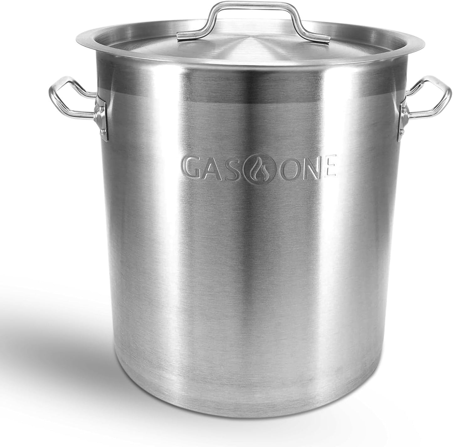 GasOne Stainless Steel Stockpot â 20qt Stock Pot with Lid and Capsule Tri-Ply Bottom â Heavy-Duty Cooking Pot for Beer Brewing, Soup, Seafood Boil â Reinforced Rim Stainless Steel Soup Pot