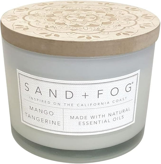 Sand + Fog Scented Candle - Mango Tangerine â Additional Scents and Sizes â 100% Cotton Lead-Free Wick - Luxury Air Freshening Jar Candles - Perfect Home Decor â 12oz