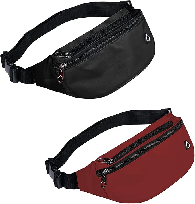 Fanny Packs for Men and Women, Waterproof Sports Waist Pack Bag for Travel Hiking Running Hands-free