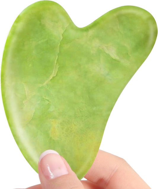 Boncun Jade Gua Sha Facial Tools for Face Massager Stones, Skincare and Body Massage Tools, Sculpting (Green)