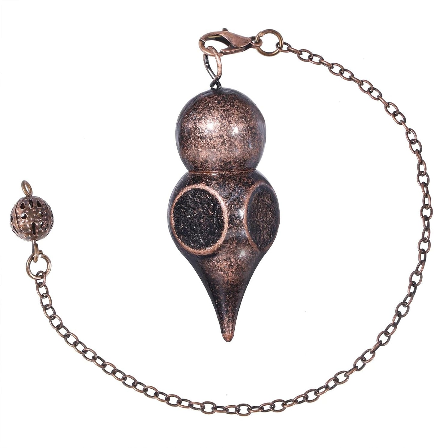 TUMBEELLUWA Copper Metal Pendulums for Dowsing, Gourd Shape Pendant Bronze Pendulum Spiritual Divination Tools for Scrying Witch