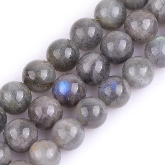 GEM-Inside Labradorite Gemstone Loose Beads Natural 12mm Round Crystal Energy Stone Power for Jewelry Making 15"