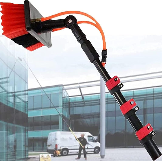 Water Fed Pole Kit,Water Fed Telescopic Brush with 20m Hose,Window and Solar Panel Cleaning Pole Telescopic Brush,Professional Washing Equipment Tool Solution,Brushhead55cm-3.6m/12FT