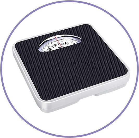 JWW Bathroom Scale Analog Rotating Dial, Mechanical Floor Scale 300 LB Capacity Health Scales for Body Weight, Anti-Slip Surface