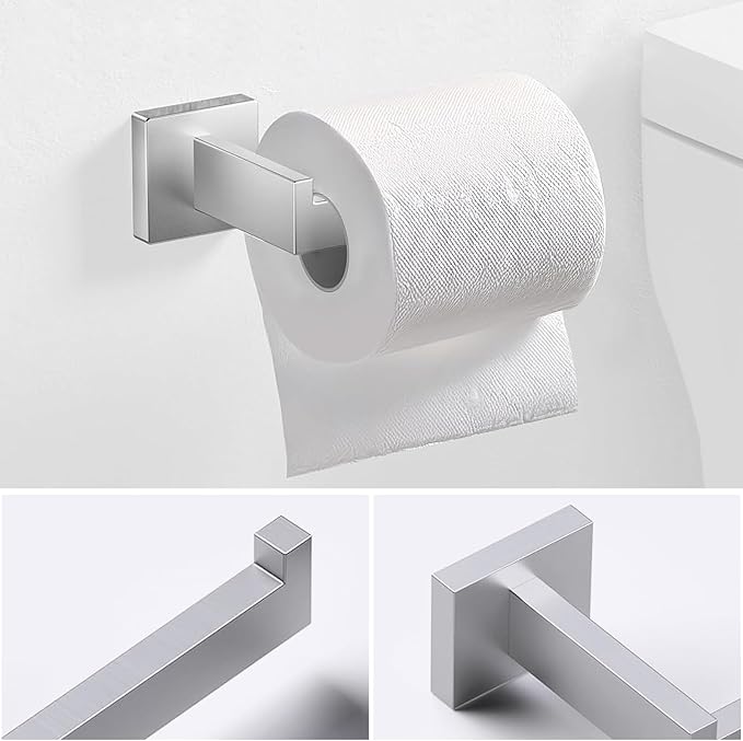 JOPOFI 5 Piece Bathroom Towel Bar Set - SUS304 Stainless Steel Bath Towel Holder, 15.7 Inch Towel Racks for Bathroom Wall Mounted, Bathroom Hardware Accessories Set - Brushed Nickel