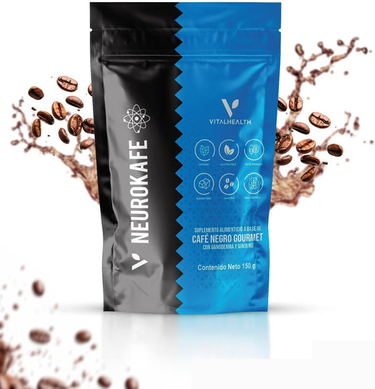 Neurokafe Premium Black Coffee with Ganoderma and Ginseng, Nootropic Blend, 150g