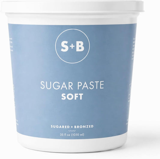 SUGARED + BRONZED Sugar Paste, Soft Consistency, Sugar Wax for Body Hair Removal on Soft or Fine Hair, Natural Sugar Waxing Paste, Suitable for All Skin Types, Vegan, Cruelty Free, 35 Fl Oz