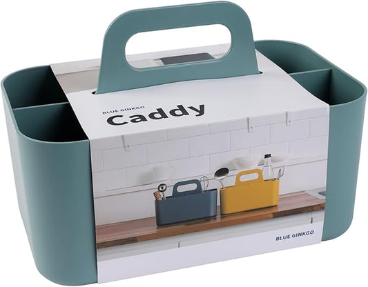 BLUE GINKGO Stackable Organizer Caddy â Korean-Made Portable Tote for Bathroom, Office, Crafts, or School Supplies (Rectangle, Green)