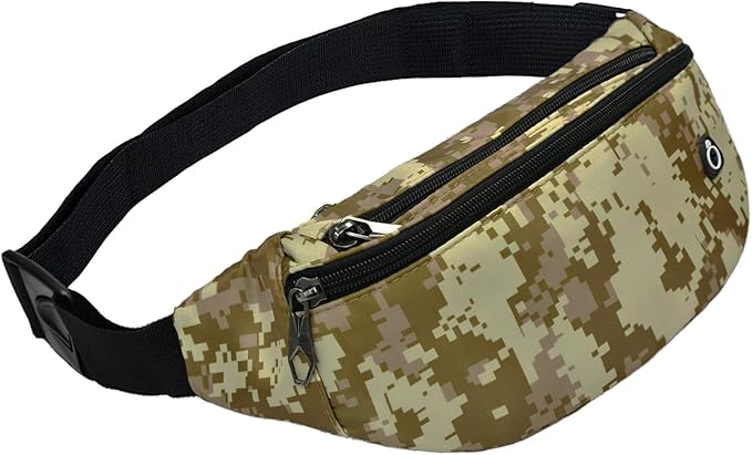 Fanny Packs for Men and Women, Waterproof Sports Waist Pack Bag for Travel Hiking Running Hands-free