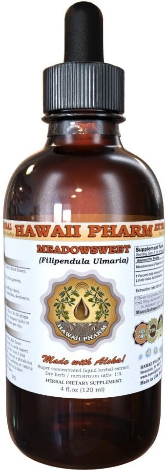 Hawaii Pharm Meadowsweet (Filipendula Ulmaria) Liquid Extract Tincture 4 Oz (120ml)