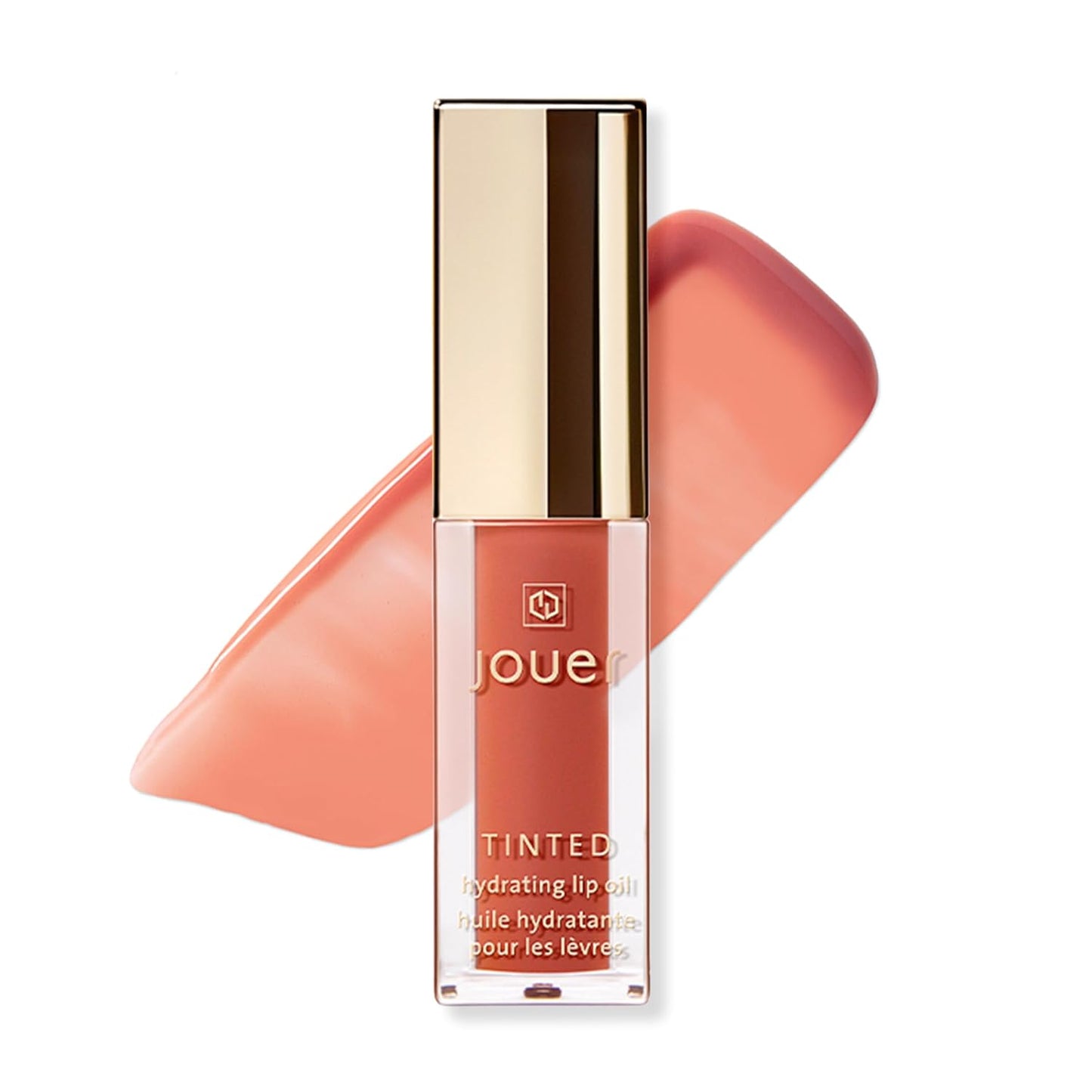 Jouer Essential Tinted Hydrating Lip Oil Gloss â Moisturizing Dry Lip Treatment Serum - Fragrance Free Tinted Lip Oil - Jojoba Seed Oil and Apricot Oil Formula
