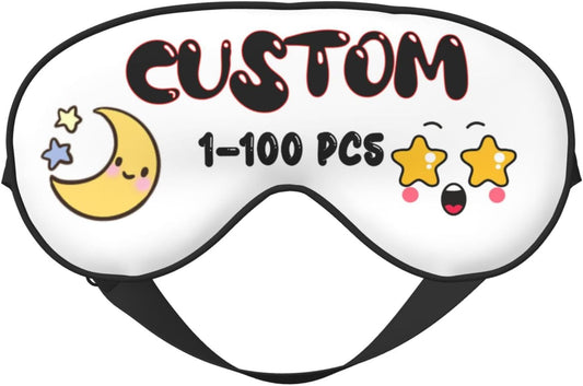 Custom Sleep Mask Add Your Design for Men & Women Personalized Eye Mask with Your Text Logo Image Customized Masks for Gifts White