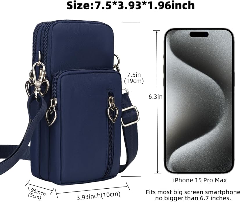 JANKS Small Crossbody Bag for Women - Mini Phone Purses with Crossbody Strap and Wallet - Nylon Arm Bag