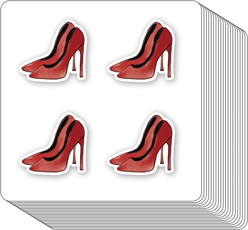 Red High Heels Stickers 1in for Scrapbooking, Arts, Craft, Kids DIY Journals 80-Pack