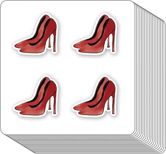 Red High Heels Stickers 1in for Scrapbooking, Arts, Craft, Kids DIY Journals 80-Pack