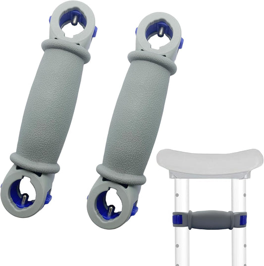 Crutch Solid Hand Grips Kits - Replacement Cane Crutch Handgrips, Adjust Aluminum Crutch, 2 Pcs