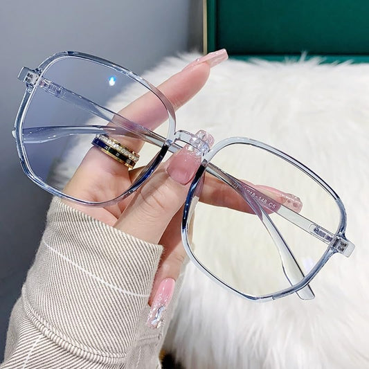 Blue Light Blocking Anti UV Computer Readers Eyeglasses Oversized Square Reading Glasses Stylish Flat Light Mirror
