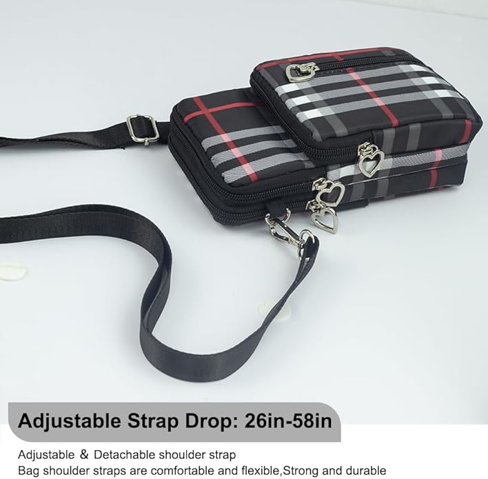 JANKS Small Crossbody Bag for Women - Mini Phone Purses with Crossbody Strap and Wallet - Nylon Arm Bag