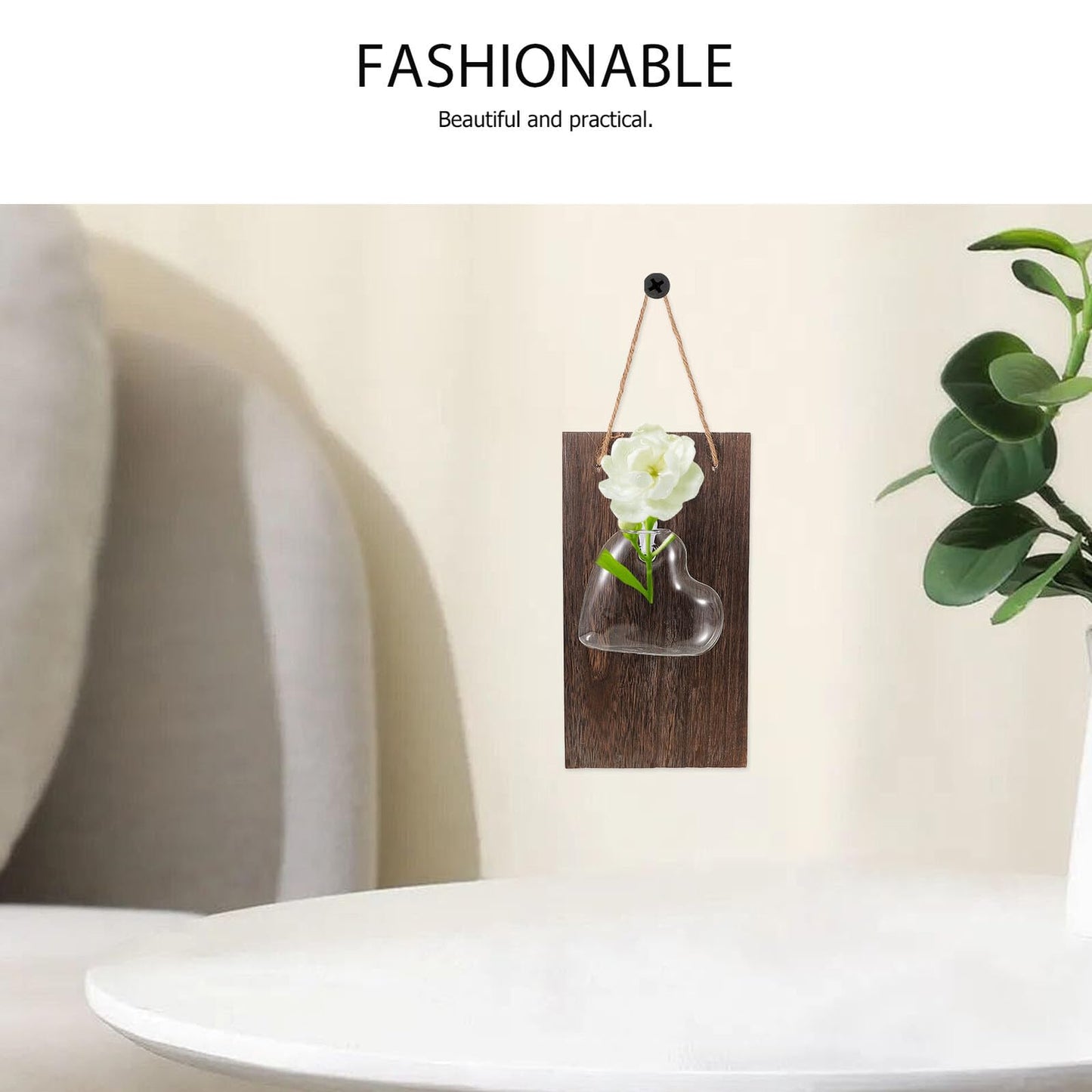 TOYANDONA Wall Mounted Glass Hydroponic Vase Set, Air Planter Glass Pot for Indoor Plant Propagation and Home Décor, Creative Terrarium Flowerpot for Living Room and Office