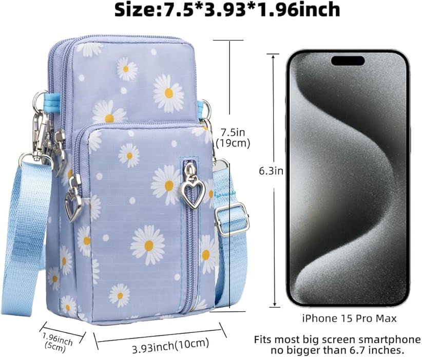 JANKS Small Crossbody Bag for Women - Mini Phone Purses with Crossbody Strap and Wallet - Nylon Arm Bag