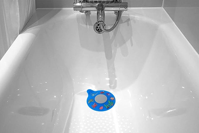 Bathtub Drain Stopper, Silicone Tub Stopper Plug, Universal Bath Drain Cover, Kids Tots Babies Gift (Blue Turtle)