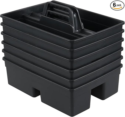 6-Pack Plastic Cleaning Caddy Organizer with Handle, Carry Caddy for Cleaning Products