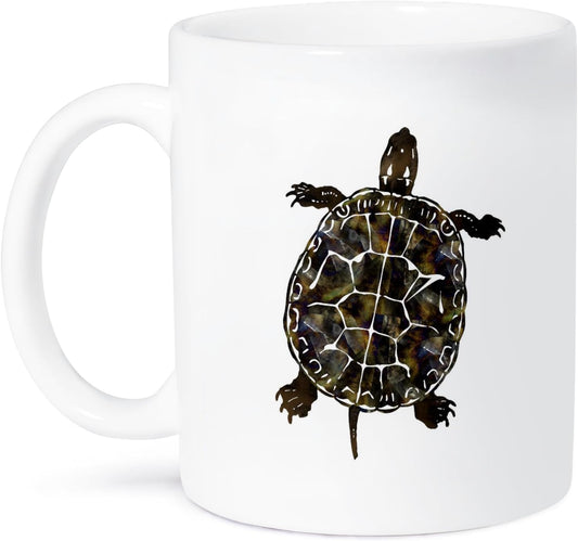 3dRose Cute Turtle Ceramic Mug, 15-Ounce