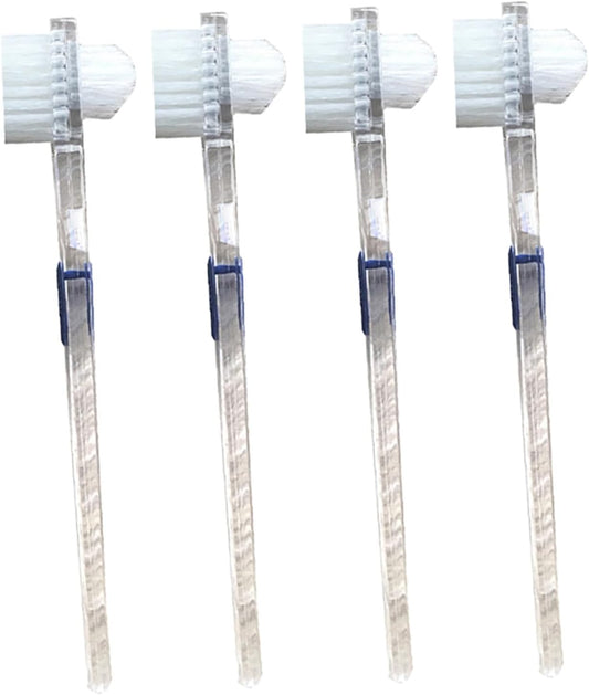 KOMBIUDA 2Pcs Transparent Double Sided Brush Gentle False Cleaner for Oral Care Non Slip Handle for Easy Control for Retainers and Dentures