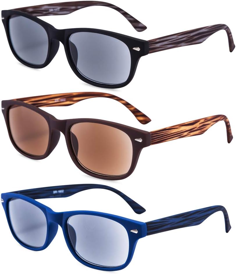 EYEGUARD 3 Pack Unisex Classic of Style Sunglasses Readers Outdoor Reading Glasses for Men and Women 1.50- Not Bifocals