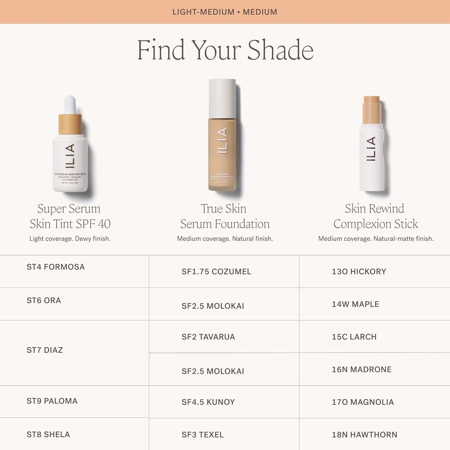 ILIA - Skin Rewind Complexion Stick - Foundation + Concealer + Skincare | Non-Toxic, Vegan, Cruelty-Free, Clean Makeup (17O - Magnolia, 0.35 oz | 10 g)