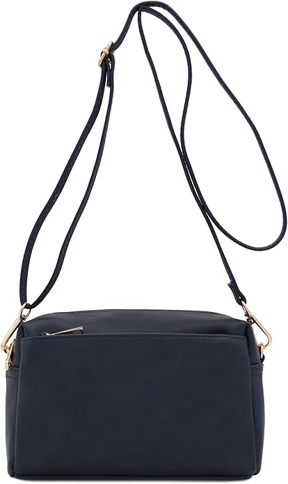 FashionPuzzle Triple Zip Small Crossbody Bag