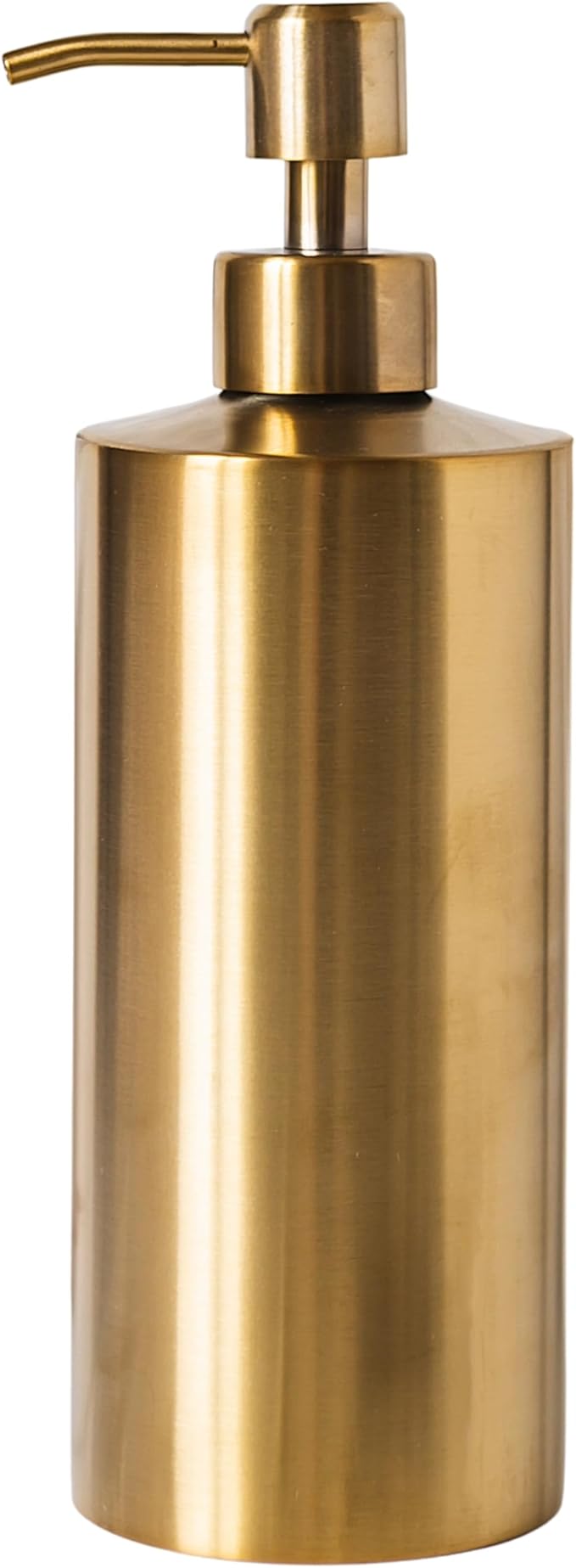 Brass Soap Dispenser for Kitchen & Bathroom â 15 oz Refillable Resin Pump Bottle for Dish Soap, Hand Soap, Shampoo, Conditioner â Modern Countertop Dispenser with Non-Slip Protective Pads