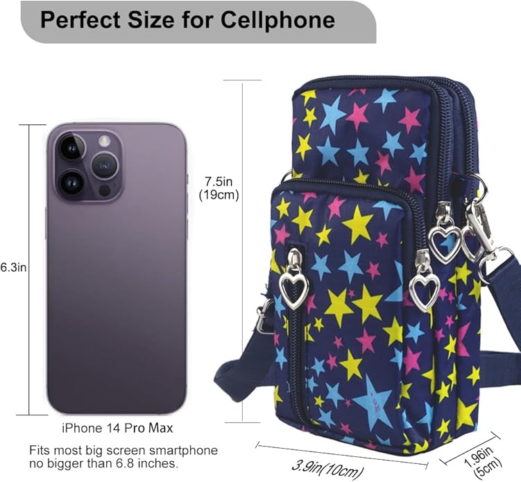 JANKS Small Crossbody Bag for Women - Mini Phone Purses with Crossbody Strap and Wallet - Nylon Arm Bag