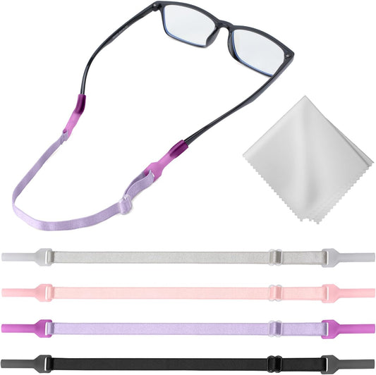 Buyisgle Kids Eye Glasses Strap - No Tail Sunglasses Straps Cords for Boys Toddler and Girls - Eyeglass Holders Around Neck - Adjustable Eyewear String Lanyard Retainer - 4 PCS（10.5 Inch multicolor
