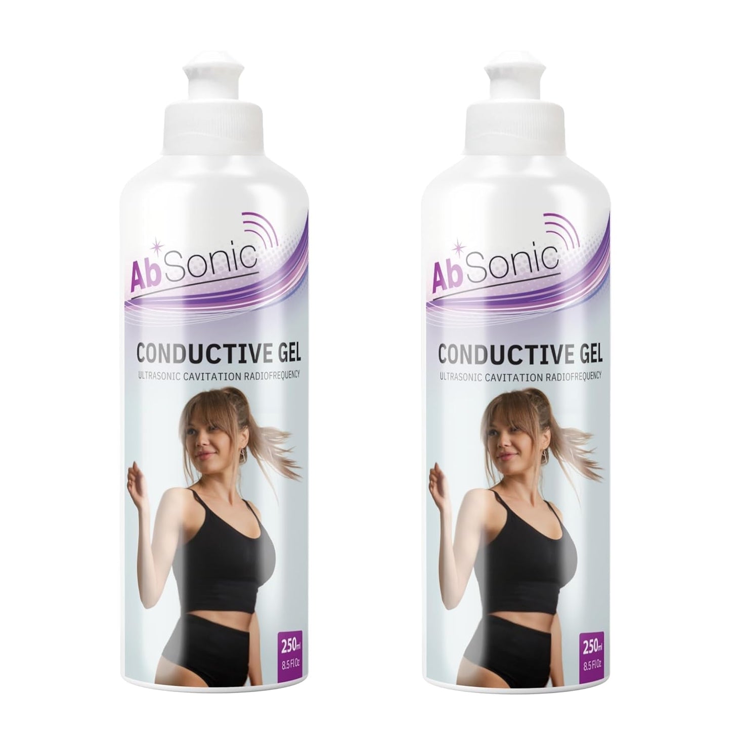 Absonic Conductive Gel for Cavitation & Microcurrent – Gel for Facial Rejuvenation, Body Sculpting, RF, Ultrasonic Devices & Abs Belts – Hypoallergenic, Paraben-Free, 2-Pack (8.5 oz Each)
