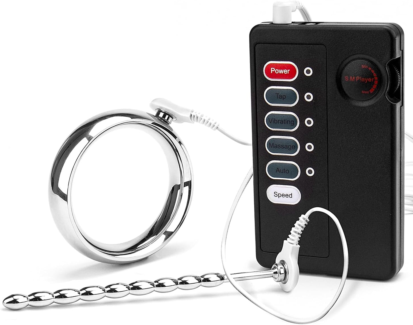 Urethral Sounds Dilators Penis Electric Shock Penis Plugmulti-Frequency Stretcher Screw Penis Plug for Male Masturbation Sex Toys for Men Adult Sex Products with Cock Ring(40mm)