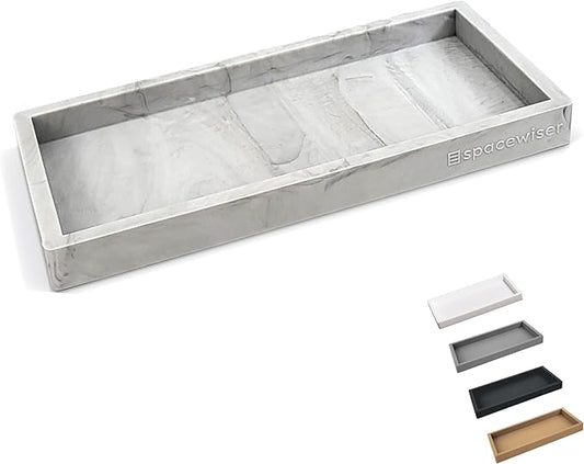 Countertop and Vanity Tray - Small 7.7â Silicone Tray for Soap Dispenser Bottles, Sponge Holder for Kitchen Sink Caddy Organizer, Bathroom Trays, Dish Soap Holder for Kitchen Counter, Keys