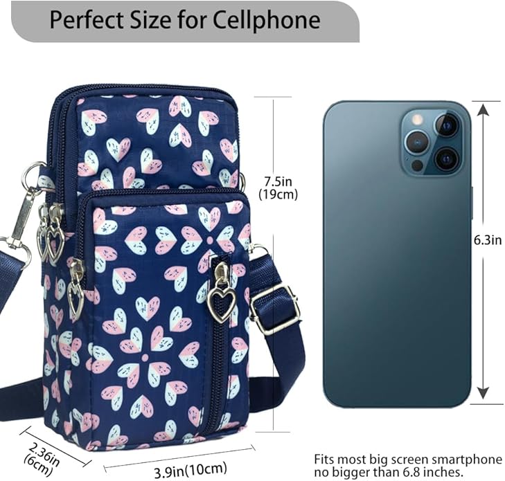 JANKS Small Crossbody Bag for Women - Mini Phone Purses with Crossbody Strap and Wallet - Nylon Arm Bag